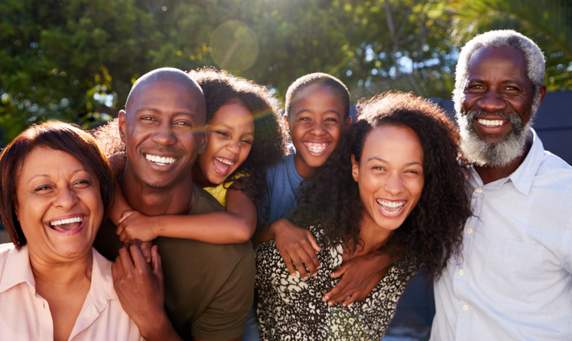 a family together smiling