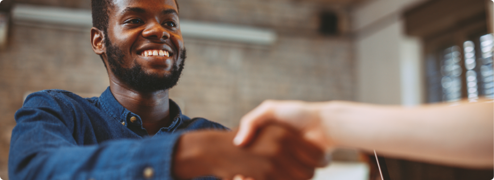 man shaking a hand